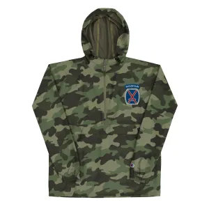 10th Mountain Embroidered Camo Champion Packable Jacket