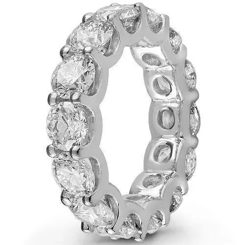 14K White Solid Gold Womens Diamond Eternity Ring Band 7.95 Ctw