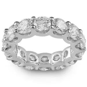 14K White Solid Gold Womens Diamond Eternity Ring Band 7.95 Ctw