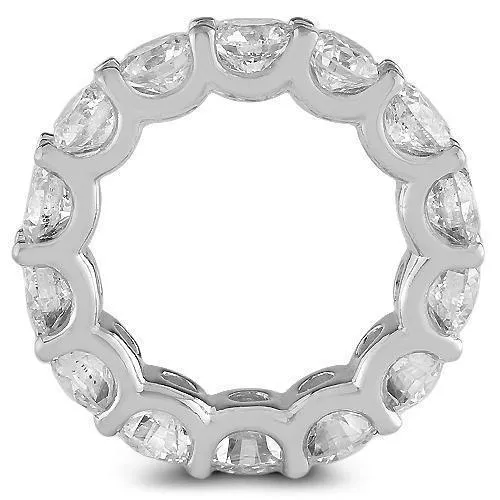 14K White Solid Gold Womens Diamond Eternity Ring Band 7.95 Ctw