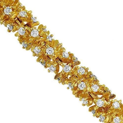 14k Yellow Gold Mens Fancy Diamond Chain 43.00 Ctw