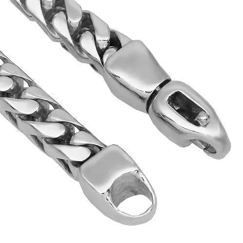 18k White Gold Mens Franco Chain 6 mm
