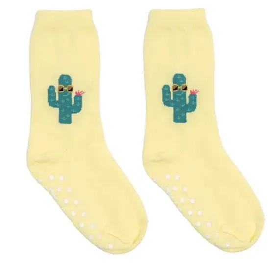 3D Packaged Crew Socks - Cool Cactus - Yellow