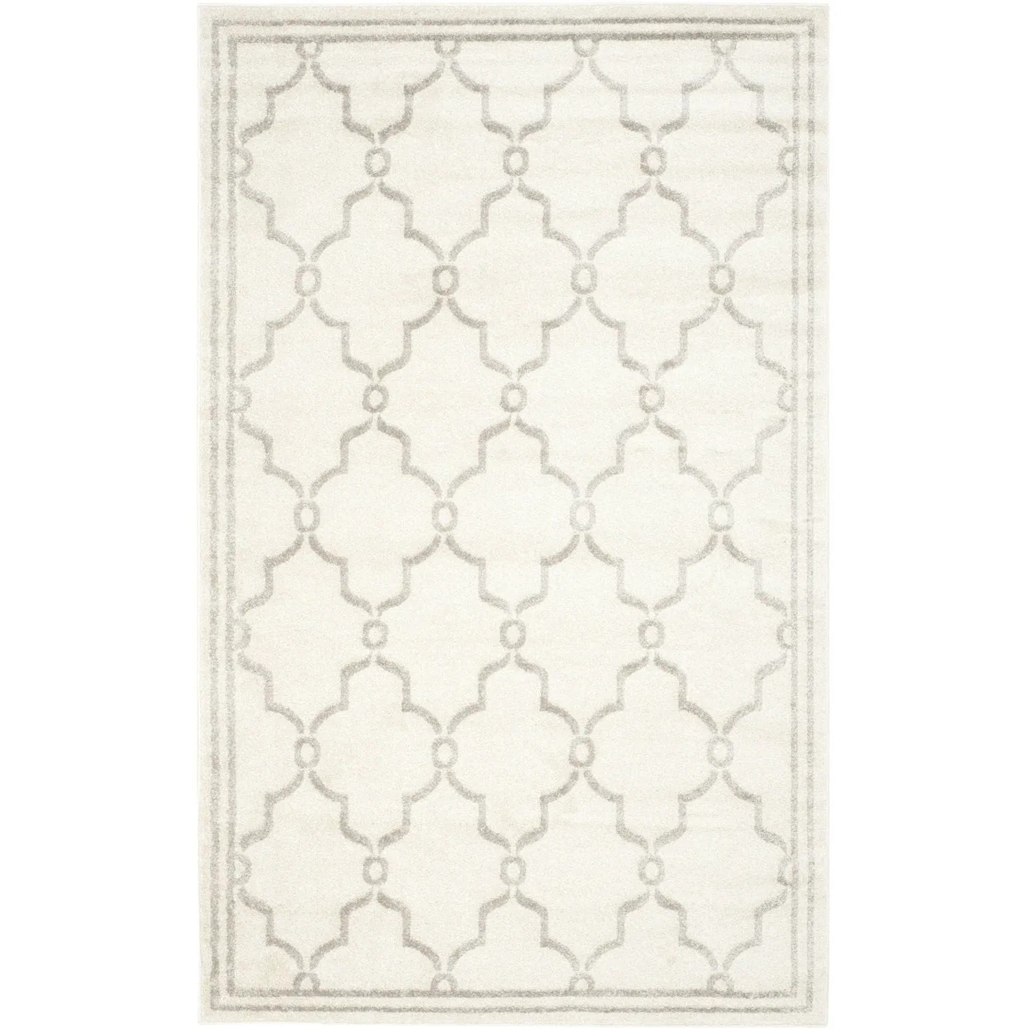 5' x 8' Indoor/Outdoor Area Rug in Ivory / Light Gray