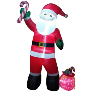 8' Inflatable Santa Claus with Toy Sack Outdoor Christmas Decoration