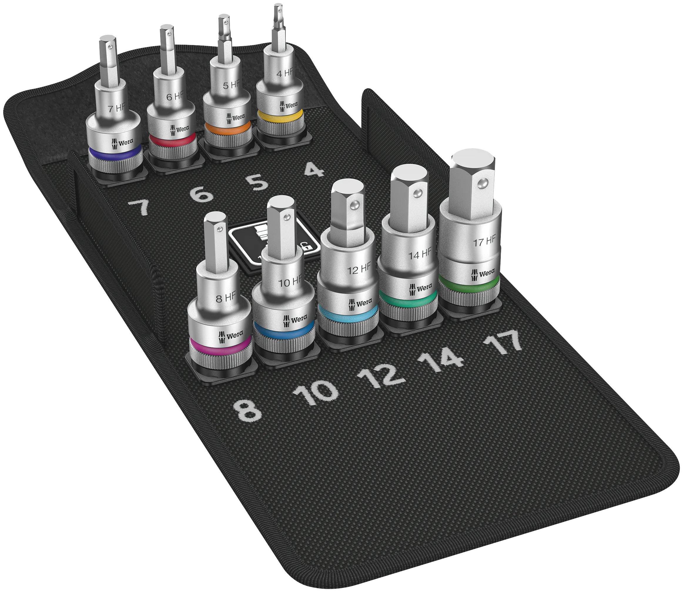 8740 C HF 1 Zyklop bit socket set with 1/2" drive, with holding function