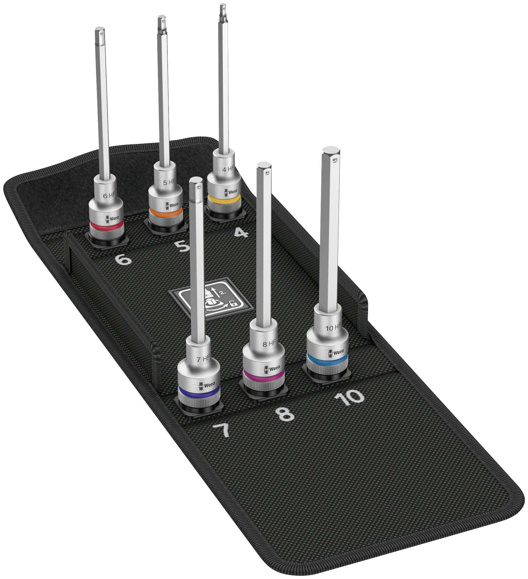 8740 C HF 2 Zyklop bit socket set with 1/2" drive, with holding function