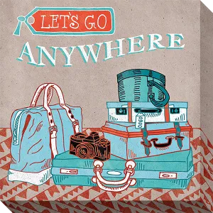 Adventure Love Suitcase: Gallery Wrapped Canvas (3 Sizes)