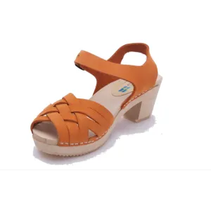 Apricot Braided Wood Clogs