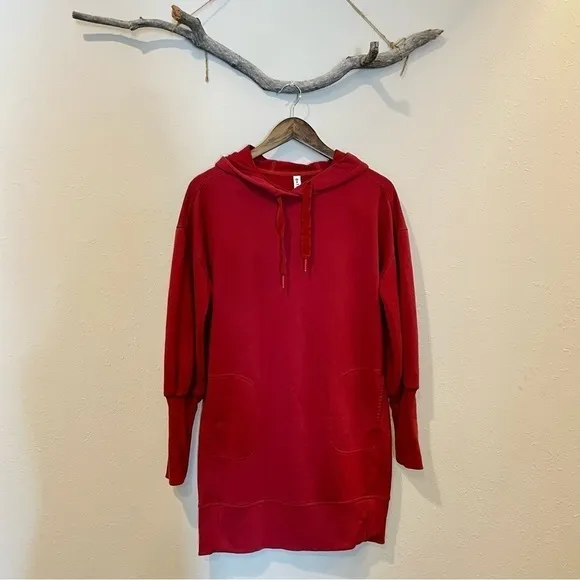 Athleta Mala Hoodie Dress in Canyon Red