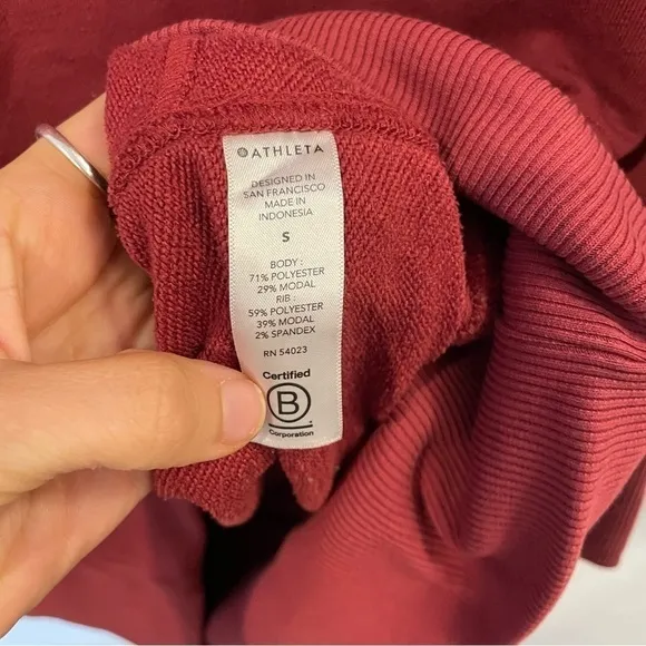 Athleta Mala Hoodie Dress in Canyon Red