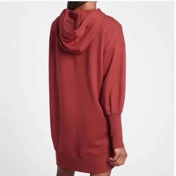 Athleta Mala Hoodie Dress in Canyon Red