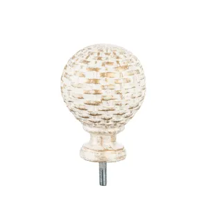 Basketweave Interchangeable Finial, Ivory,20172
