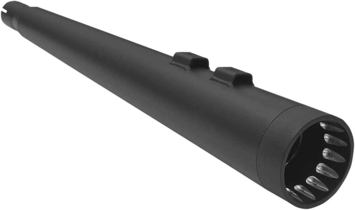 Bassani Manufacturing 1F572DNT6 4in. DNT Megaphone Muffler with Acoustically Tuned Baffle - Chrome with Black End Cap