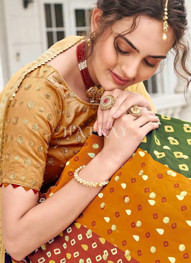 Beige Multi Sequence Embroidered Traditional Lehenga Choli
