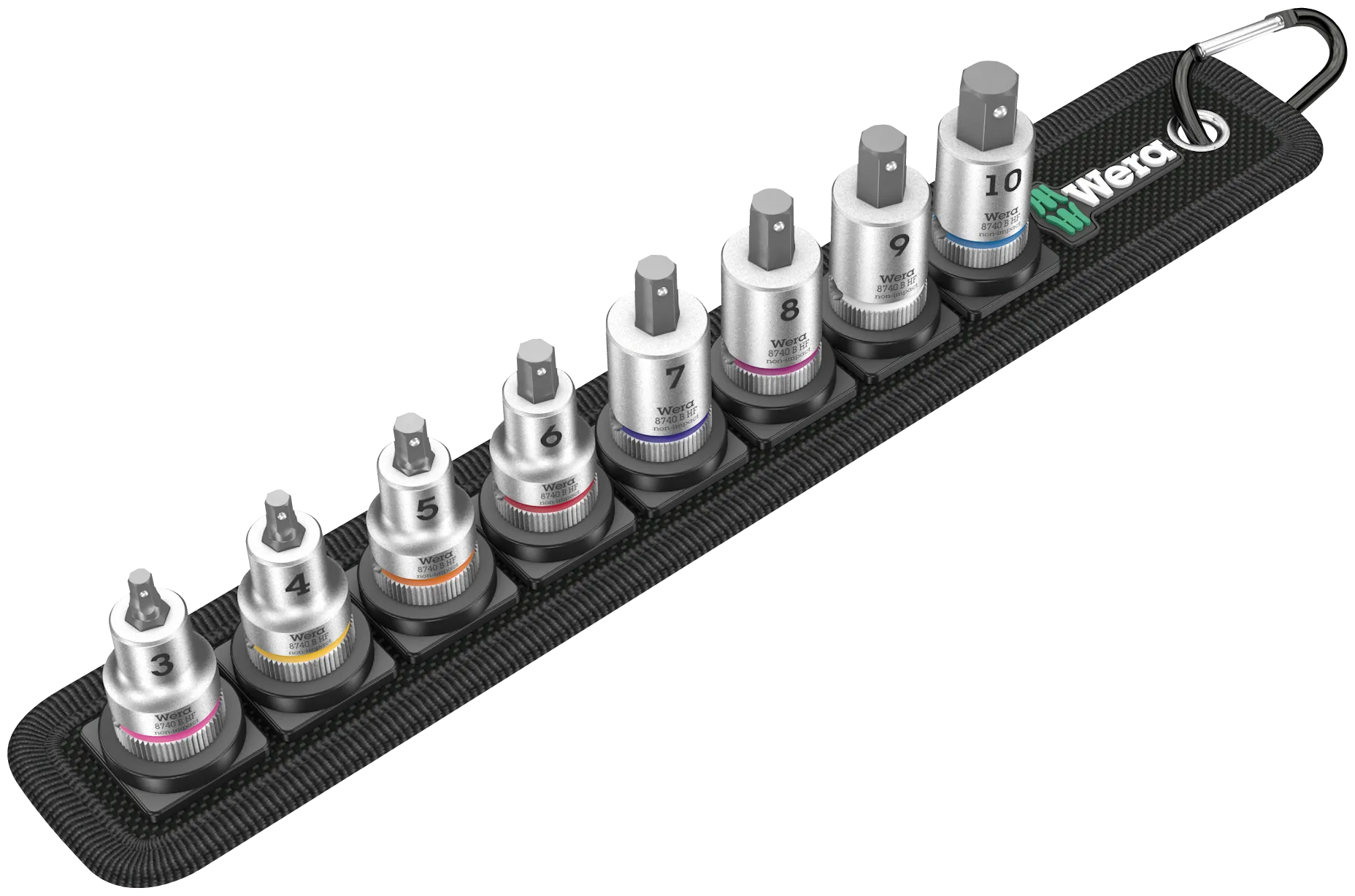 Belt B 2 Zyklop In-Hex-Plus bit socket set with holding function, 3/8" drive