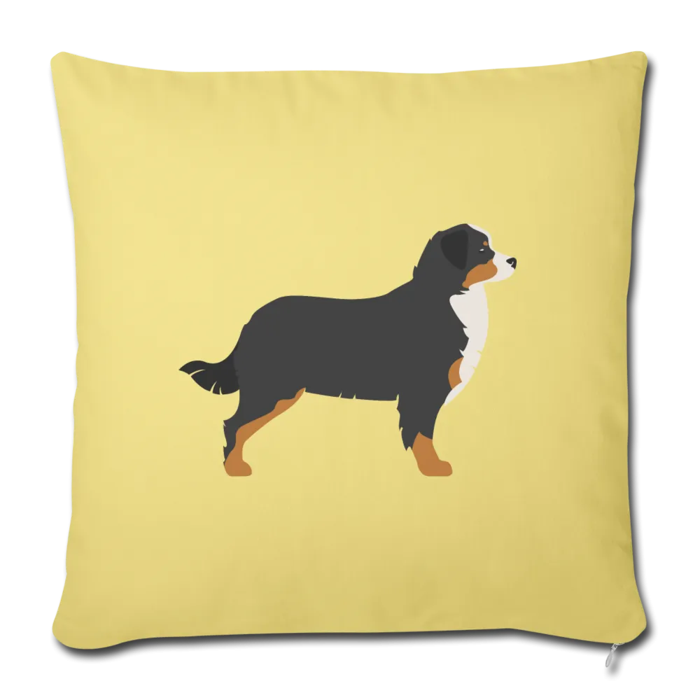 Bernese Mountain Dog-Throw Pillow Cover 18” x 18”