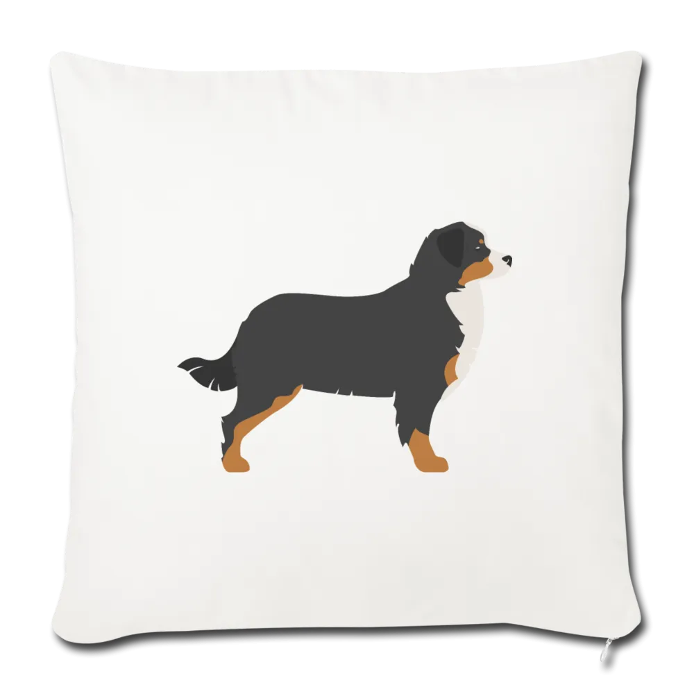 Bernese Mountain Dog-Throw Pillow Cover 18” x 18”