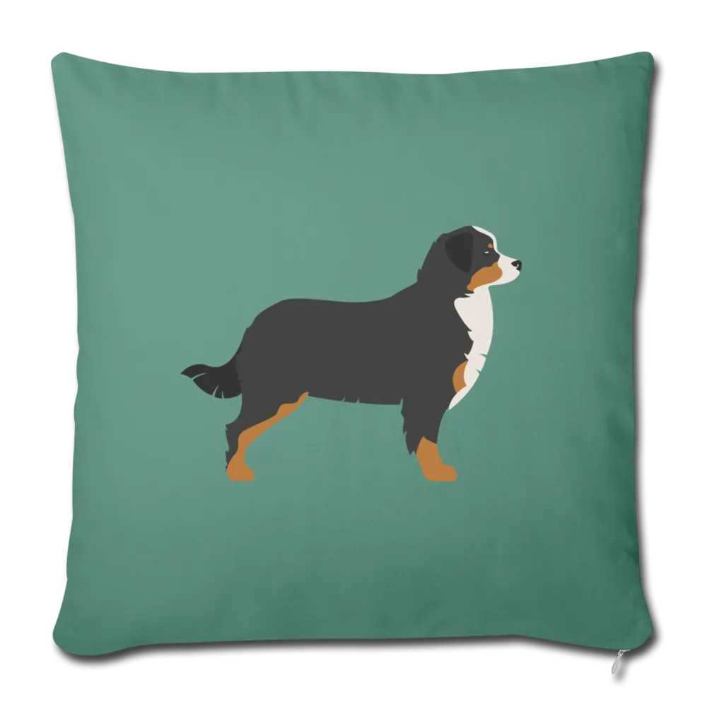 Bernese Mountain Dog-Throw Pillow Cover 18” x 18”