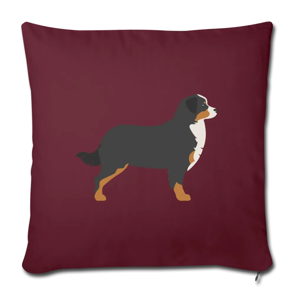 Bernese Mountain Dog-Throw Pillow Cover 18” x 18”