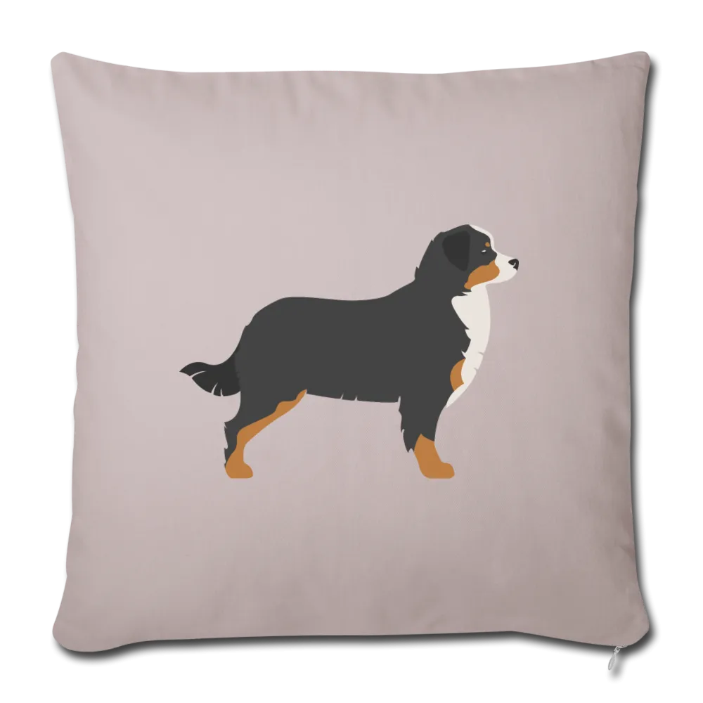 Bernese Mountain Dog-Throw Pillow Cover 18” x 18”