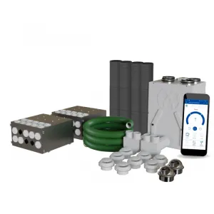 Blauberg EC-SB-250-HK4 Komfort 4-Bed House, Complete Vertical MVHR Heat Recovery Ventilation Kit