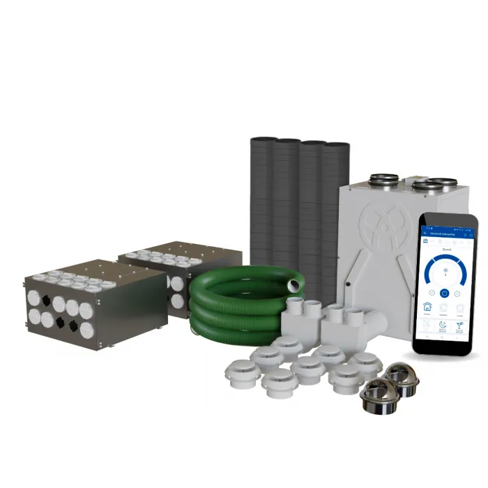 Blauberg EC-SB-250-HK4 Komfort 4-Bed House, Complete Vertical MVHR Heat Recovery Ventilation Kit