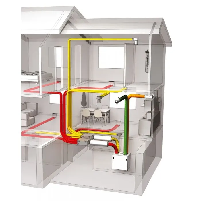 Blauberg EC-SB-550-HK4 Komfort 4-Bed House, Complete Vertical MVHR Heat Recovery Ventilation Kit