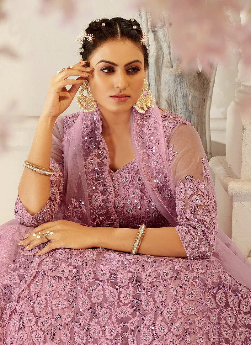 Blush Pink Cording Embroidered Lehenga