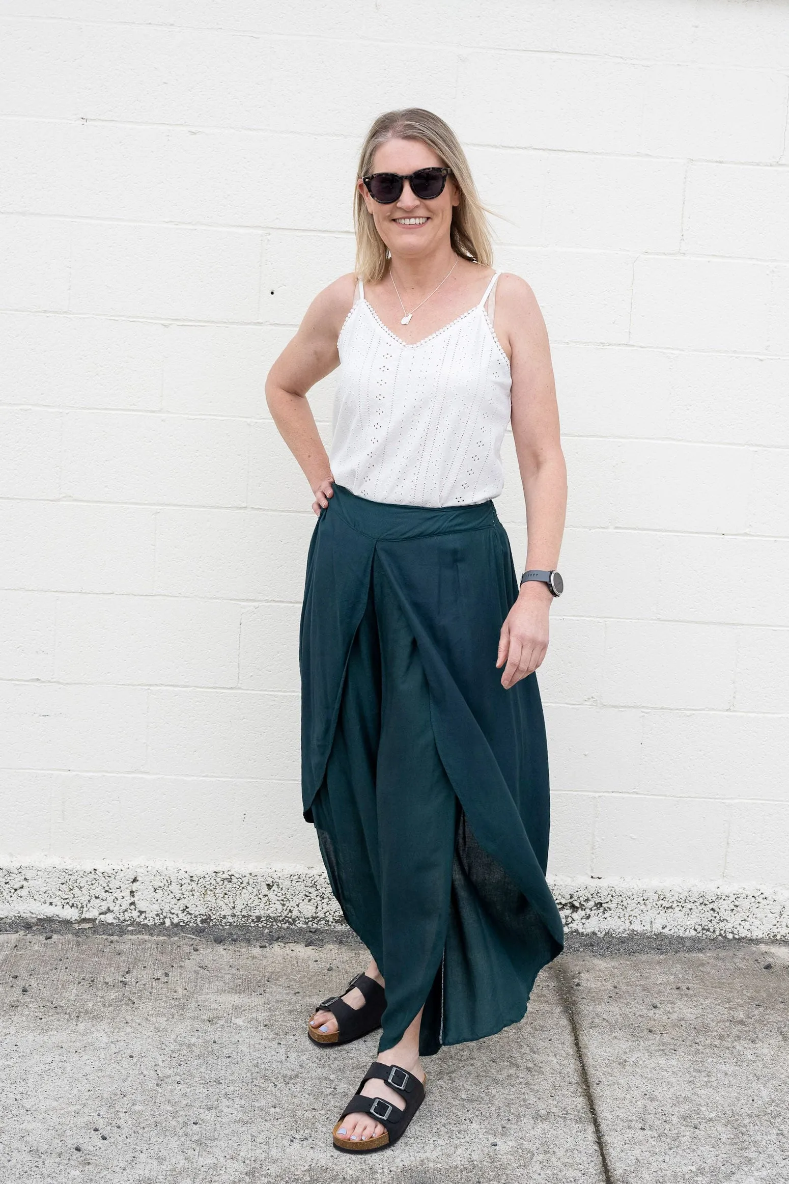 Butterfly Palazzo Pants - Dark Emerald