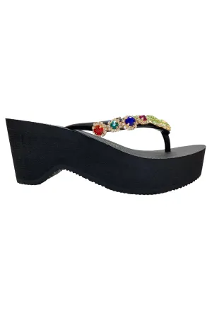 Cats Rhinestone Black High Heels