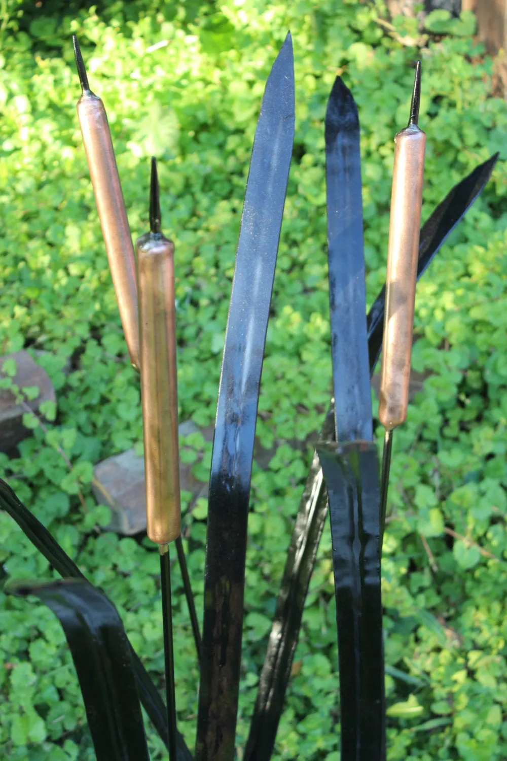 Cattail Sculpture with Copper