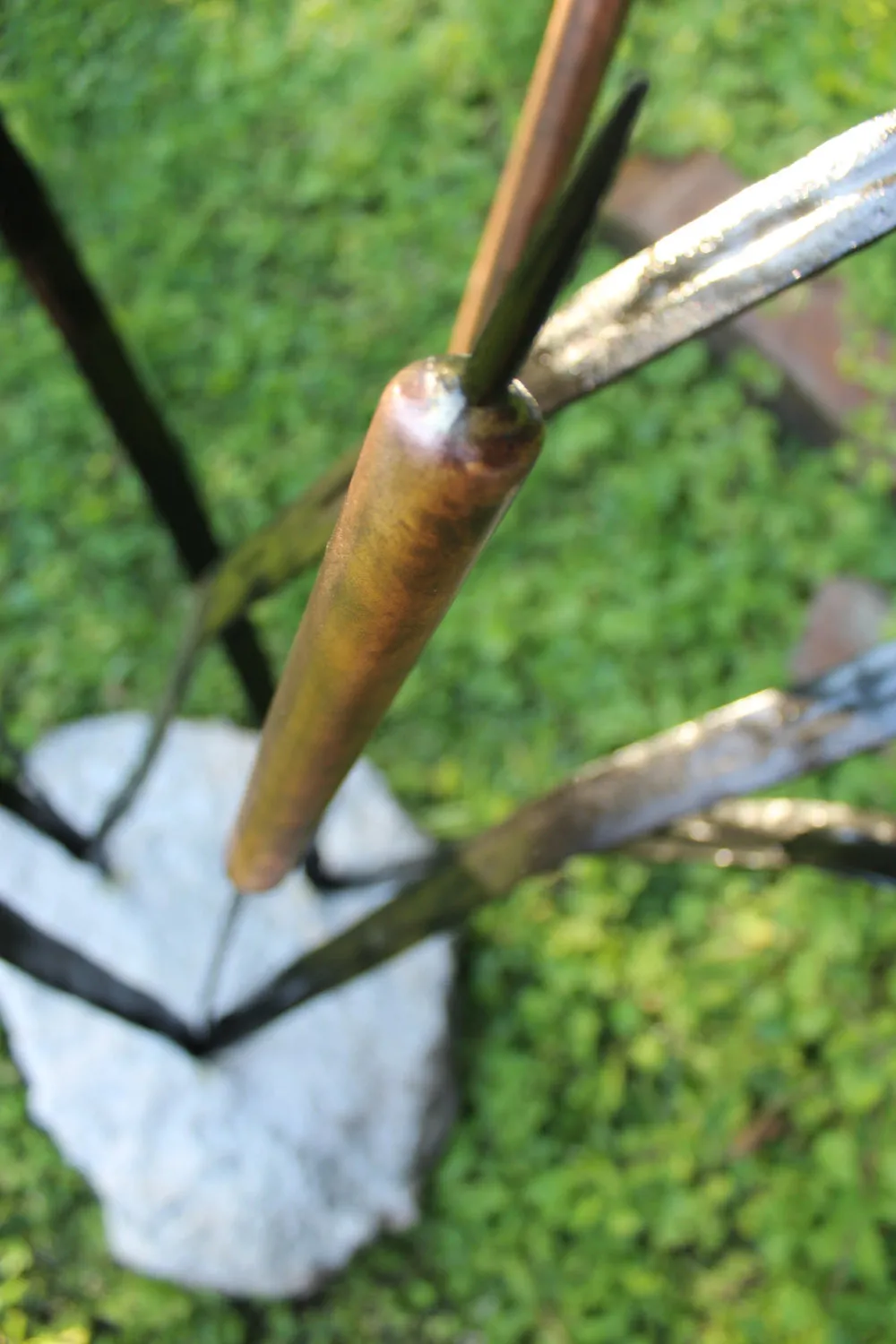 Cattail Sculpture with Copper