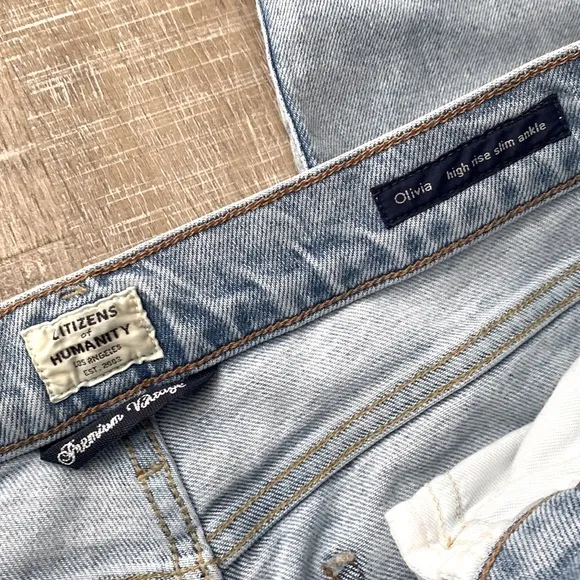 CITIZENS OF HUMANITY | Olivia Slim Ankle Jeans Light Wash Distressed Women’s 27