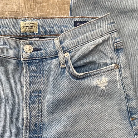 CITIZENS OF HUMANITY | Olivia Slim Ankle Jeans Light Wash Distressed Women’s 27