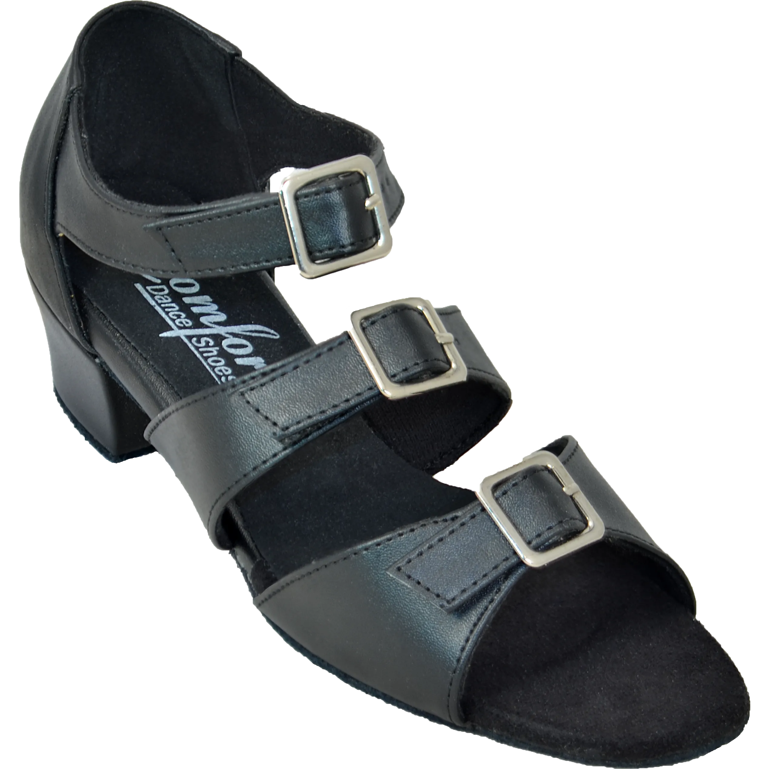 Comfort Triple Buckle - Black Leather