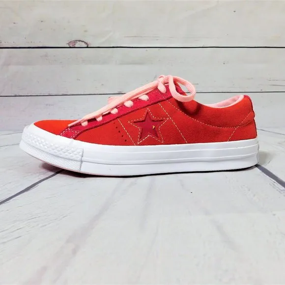 Converse One Star Coral/Pink Suede Rubber Sneaker