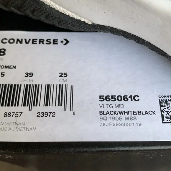 CONVERSE VLTG MID BLACK/WHITE/BLACK WMNS