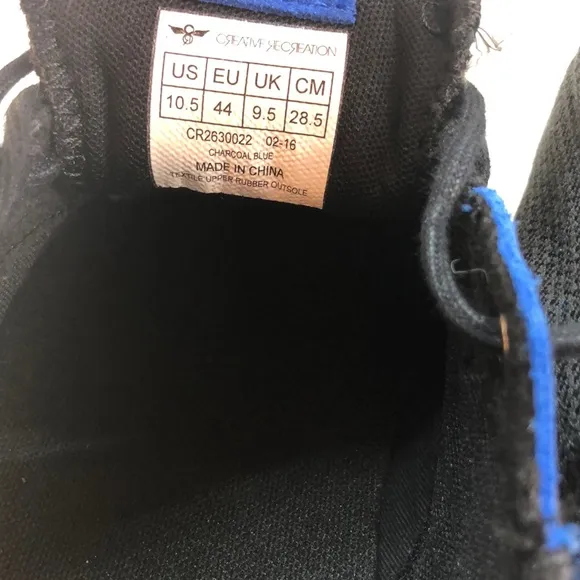 Creative Recreation Black Sneakers Size 10.5