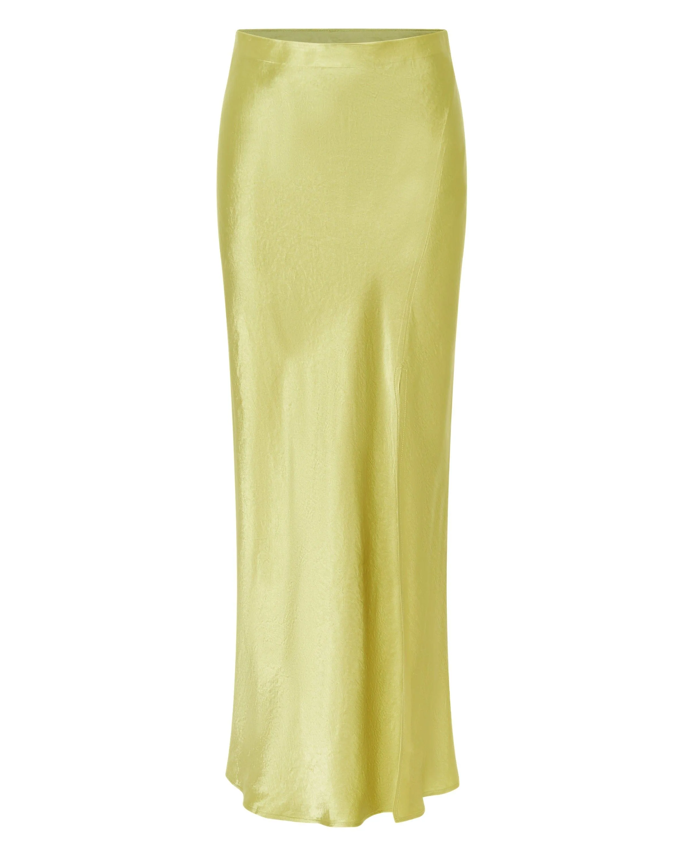 CRUSH BIAS SPLIT MAXI SKIRT | KIWI