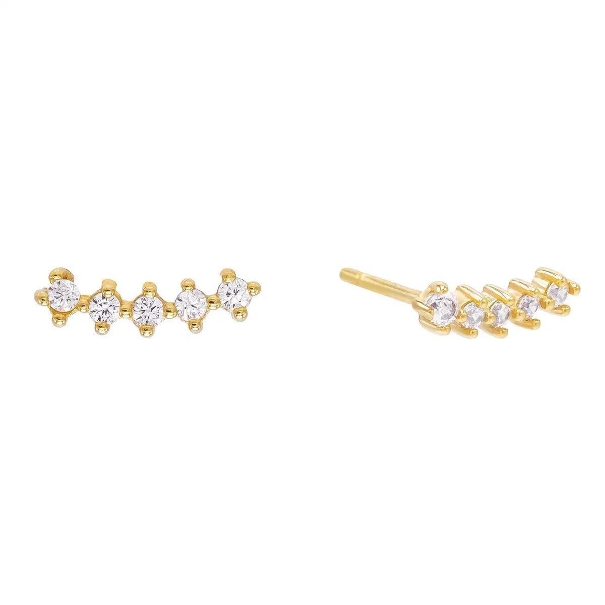 Curve Stone Stud Earring