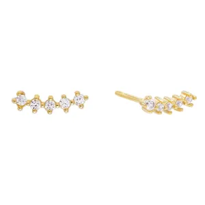 Curve Stone Stud Earring