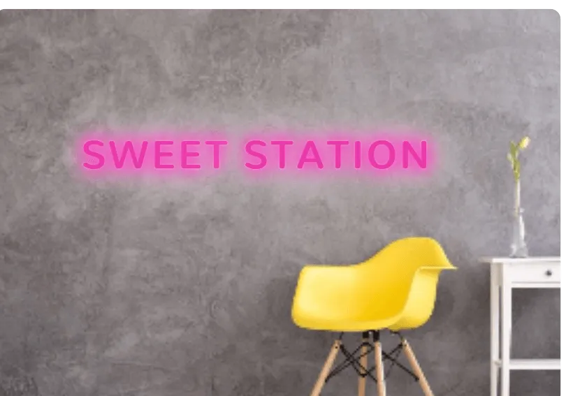 Custom text: SWEET STATION