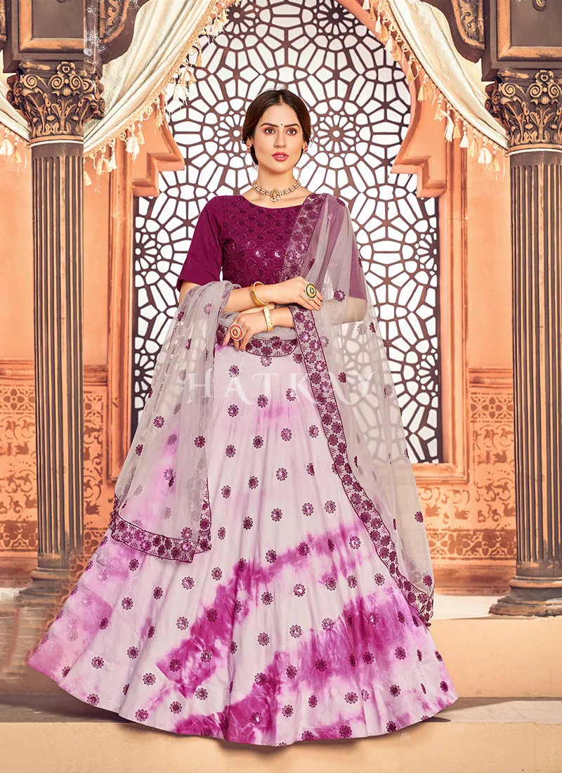 Deep Pink Sequence Embroidered Lehenga Choli