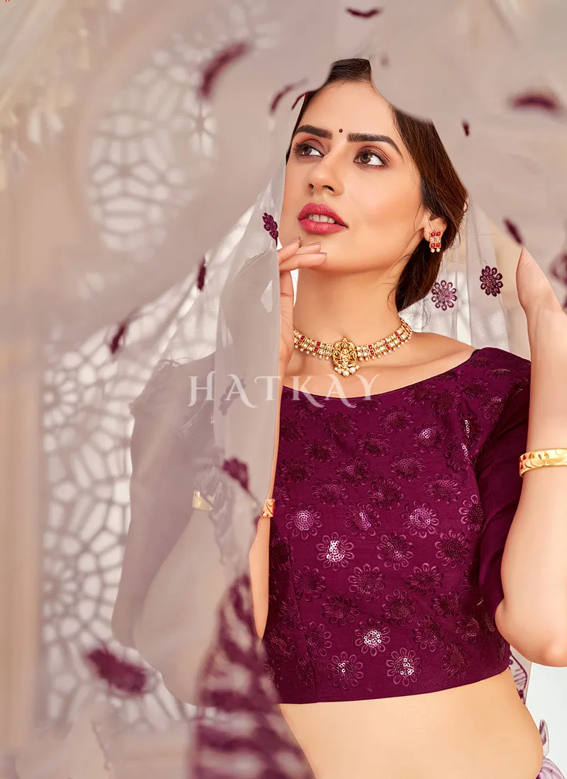Deep Pink Sequence Embroidered Lehenga Choli