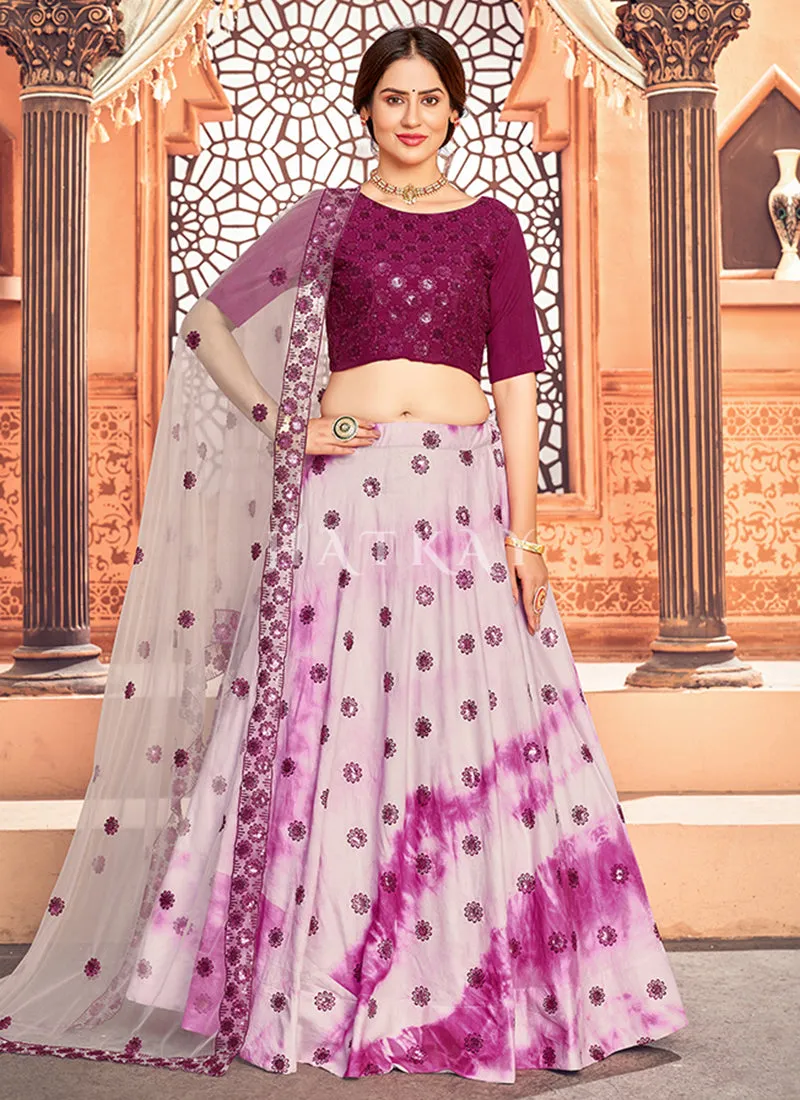 Deep Pink Sequence Embroidered Lehenga Choli