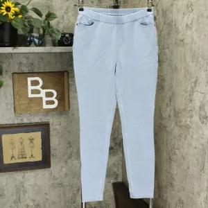 Denim & Co. Women's Comfy Knit Pull-On Ankle Jeggings Bleach Blue 6