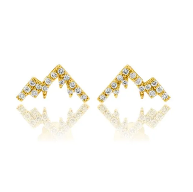 Diamond Mountain Silhouette Stud Earrings