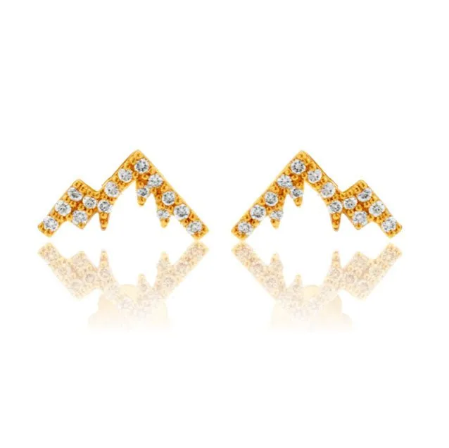 Diamond Mountain Silhouette Stud Earrings