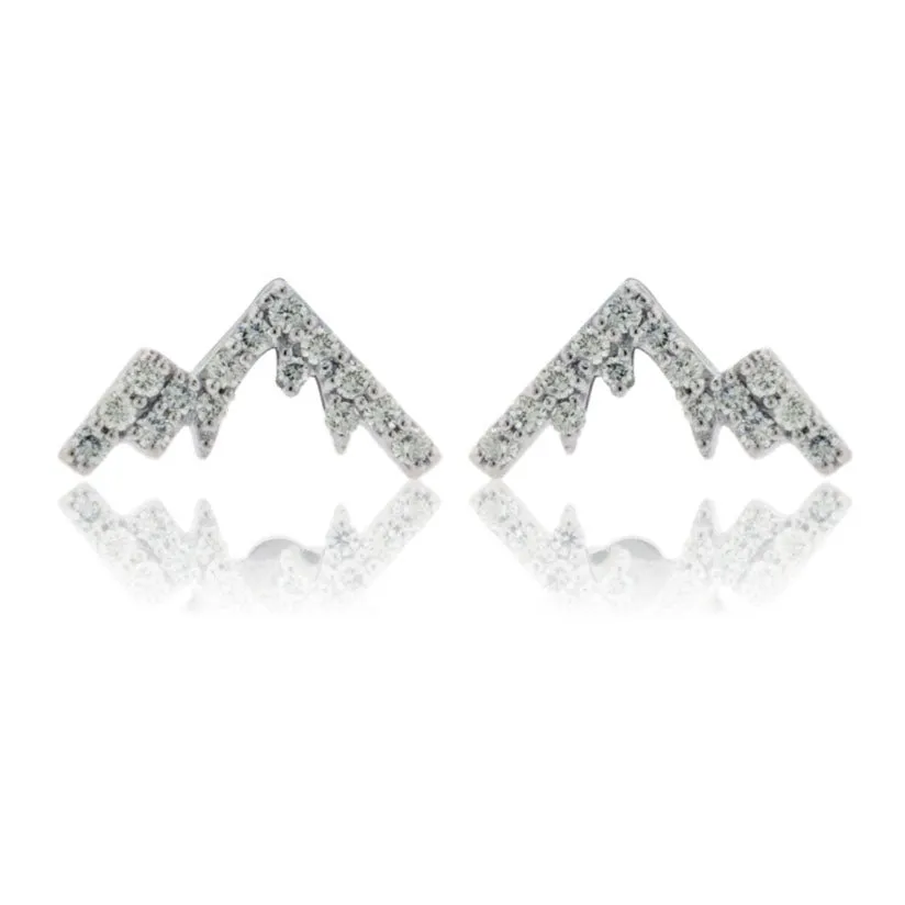 Diamond Mountain Silhouette Stud Earrings